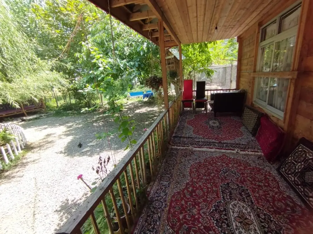 ویلای چوبی تراس دار روستای تاسکوه